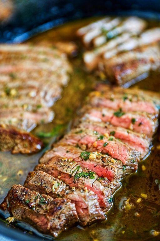 Pan-Seared Skirt Steak with Garlic Butter