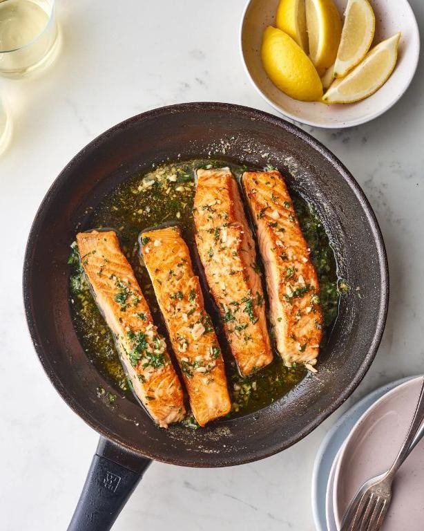 Pan-Seared Sockeye Salmon with Garlic Butter