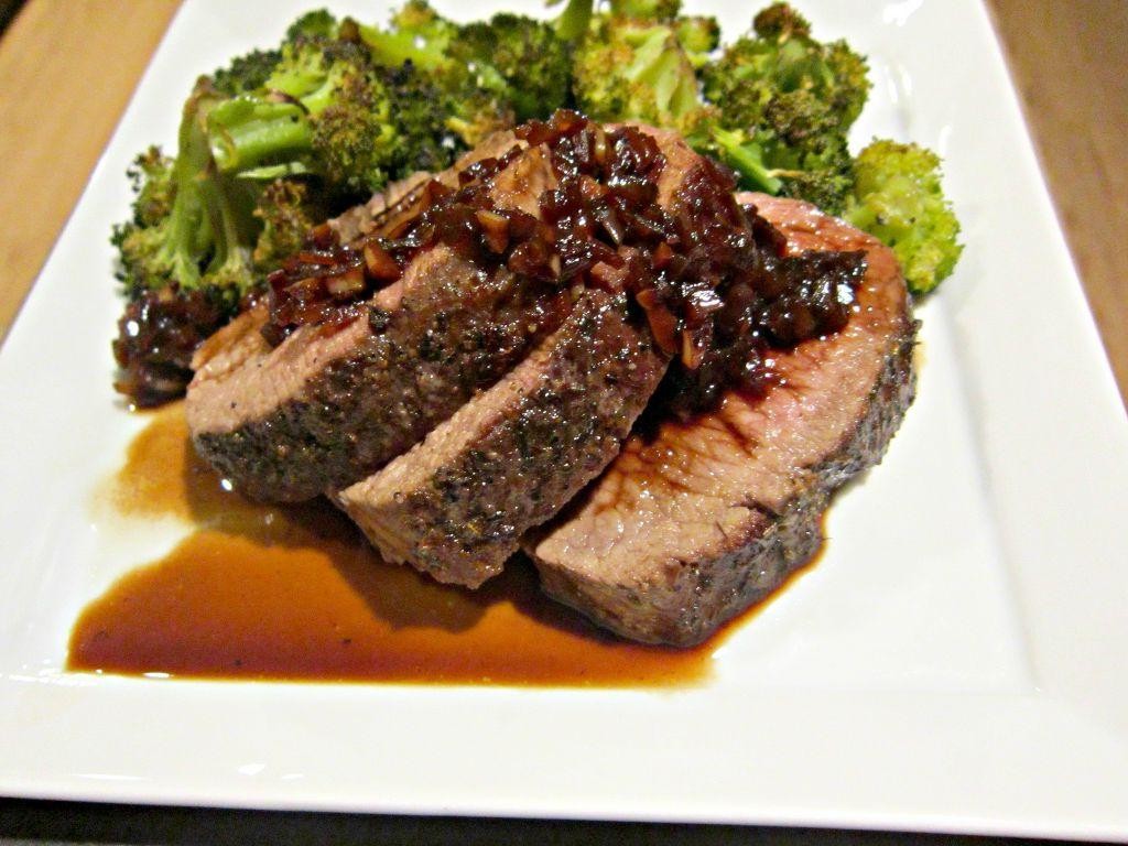 Pan-Seared Wild Hog Backstrap with Red Wine Reduction