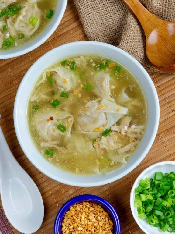 Pancit Wonton Soup with Pork Dumplings