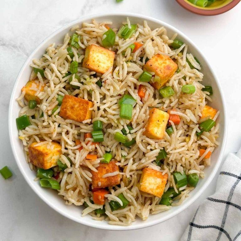 Paneer Fried Rice with Bell Peppers