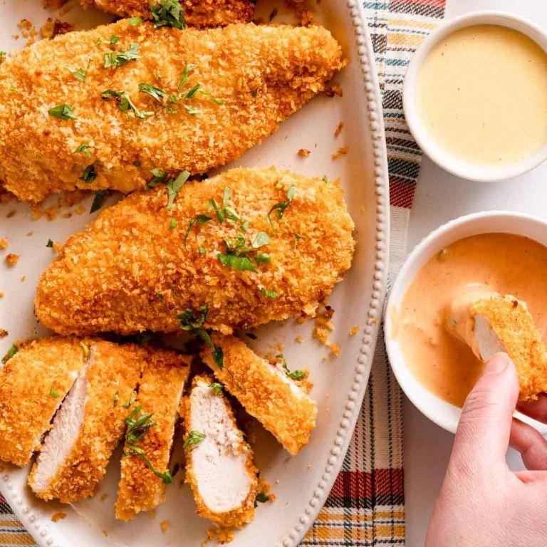 Panko Crusted Oven Fried Chicken