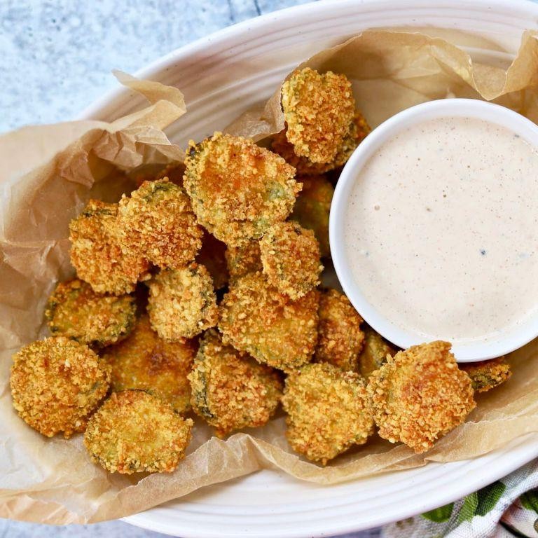 Parmesan Air Fryer Fried Pickles