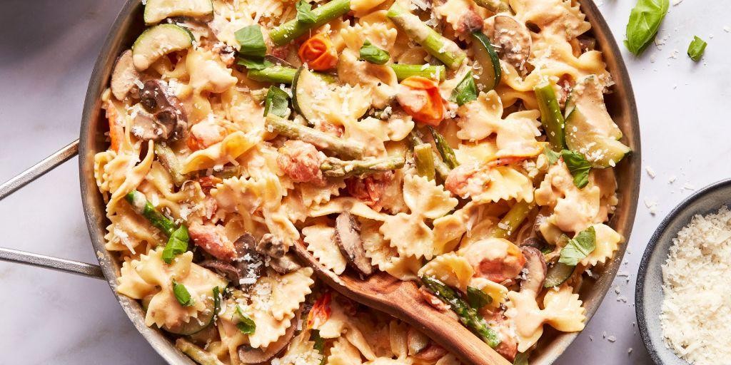 Parmesan Chicken and Bow Tie Primavera