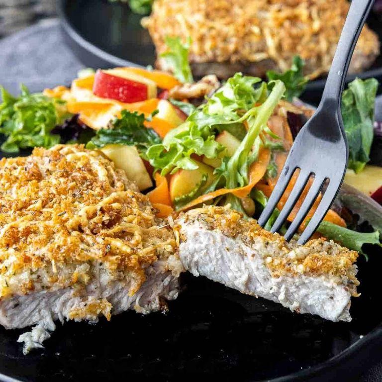Parmesan Crusted Air Fryer Pork Chops