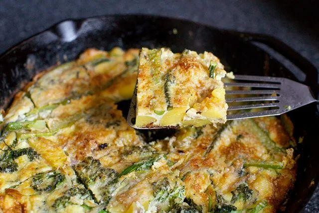 Parmesan Crusted Broccolini Frittata