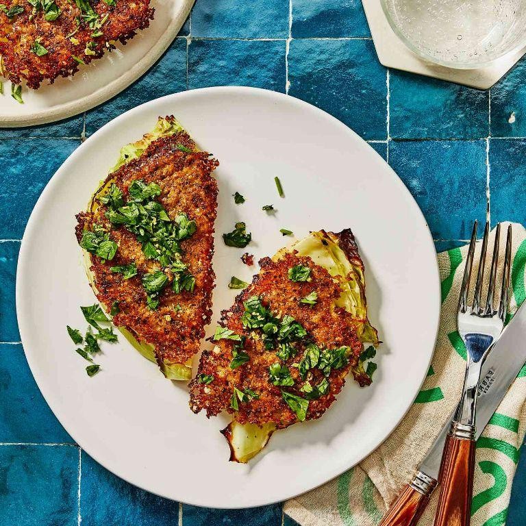 Parmesan Crusted Cabbage Slices