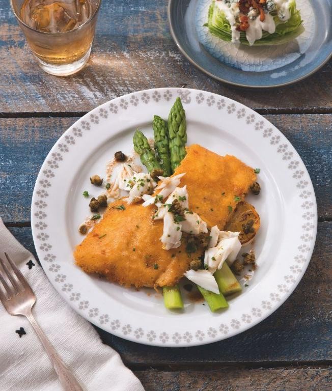 Parmesan Crusted Flounder with Asparagus