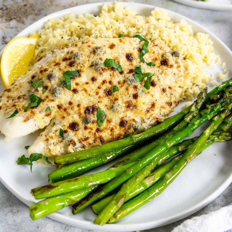 Parmesan Crusted Tilapia with Asparagus