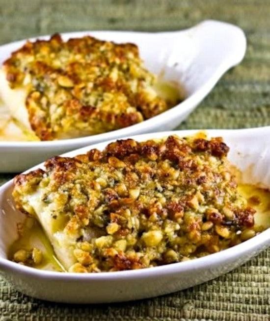 Parmesan-Crusted Basa with Pesto