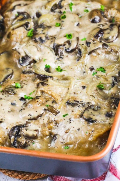 Parmesan-Crusted Pork Chops with Savory Mushroom Soup