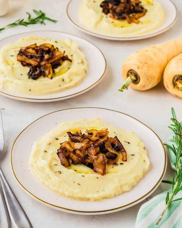 Parsnip Mash with Goat Cheese and Herbs