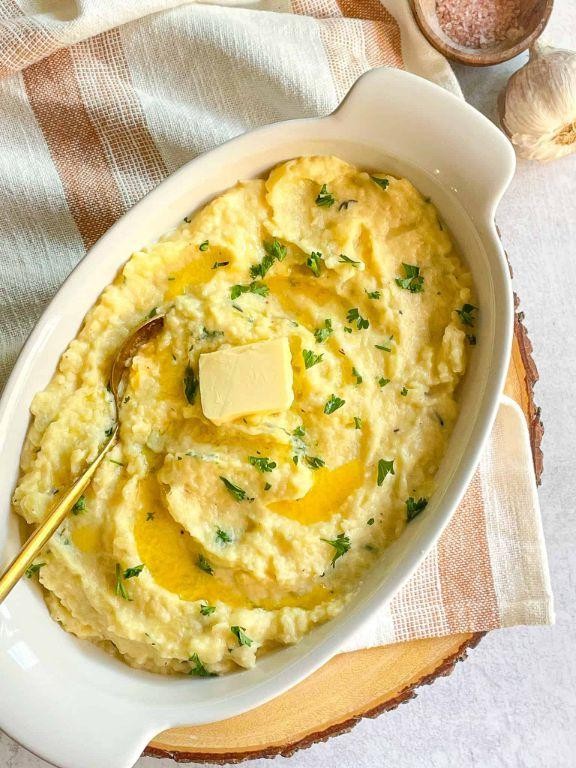 Parsnip and Leek Mash with Parmesan