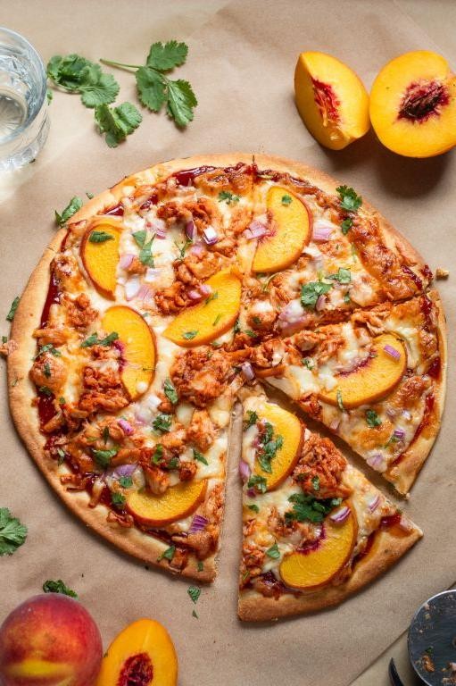 Peach BBQ Chicken Pizza