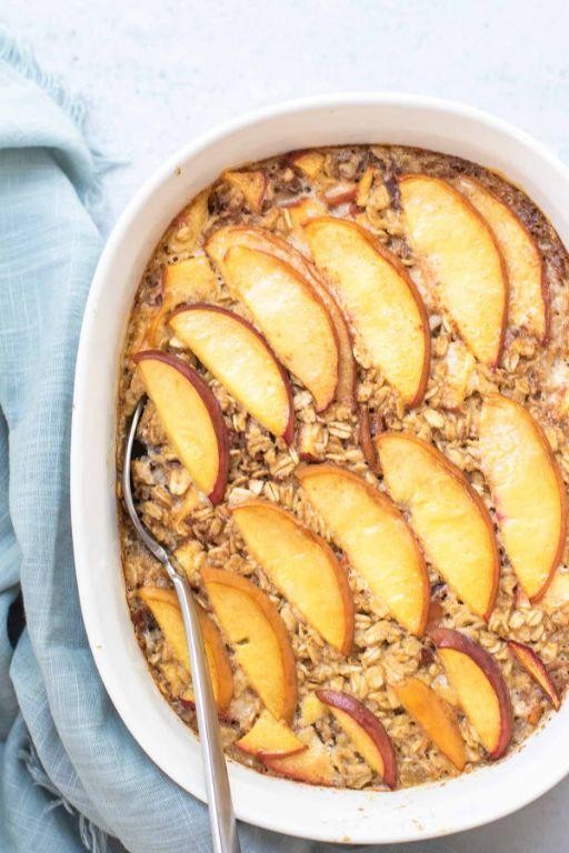 Peach Pecan Baked Oatmeal