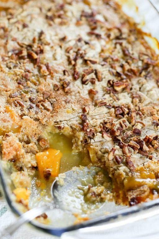 Peach Pecan Dump Cake
