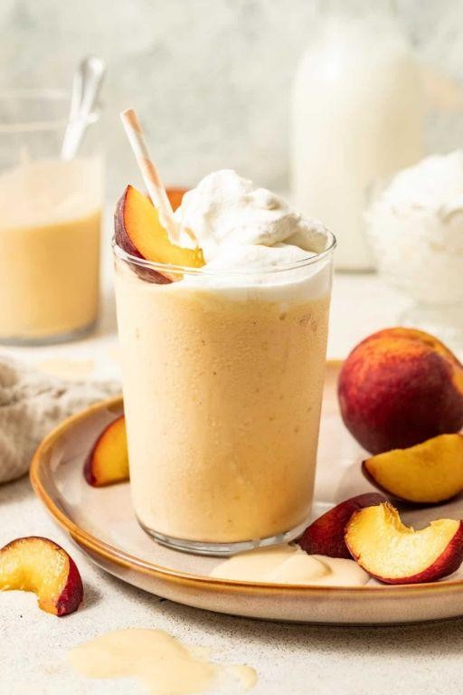 Peach Vanilla Honey Milk Smoothie