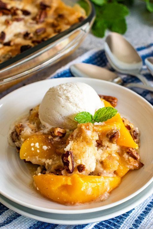 Peach and Cream Cheese Dump Cake
