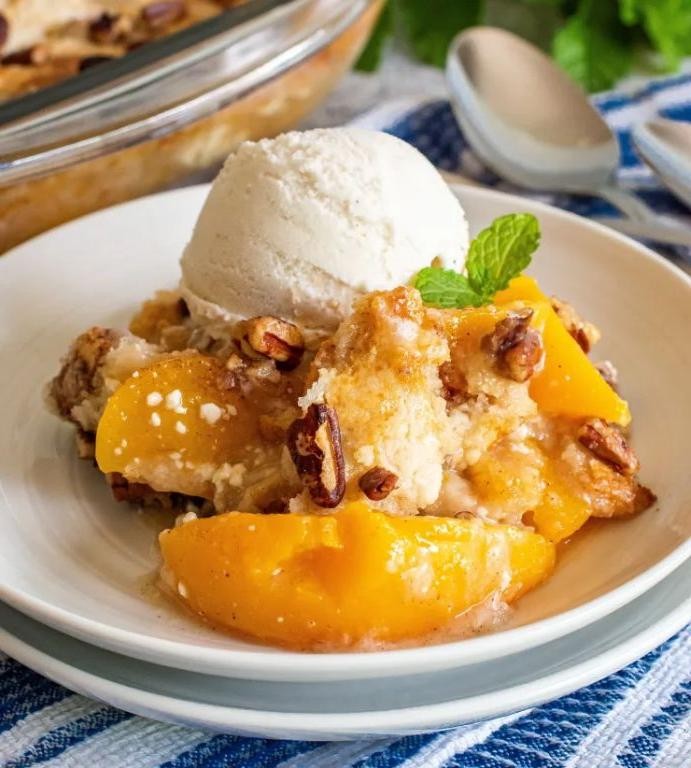 Peach and Cream Cheese Dump Cake