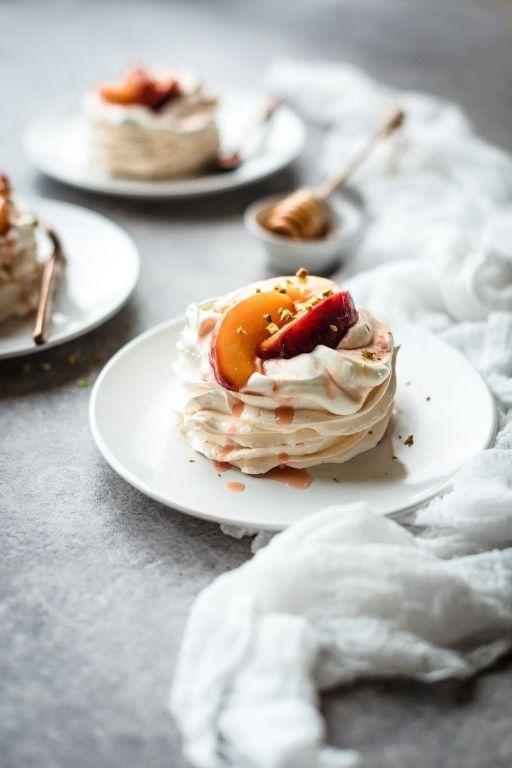 Peach and Honey Pavlova