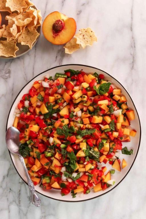 Peach and Mint Chunky Salsa
