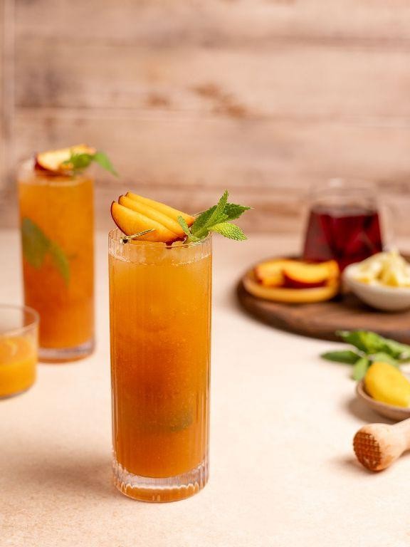 Peach and Mint Iced Twist