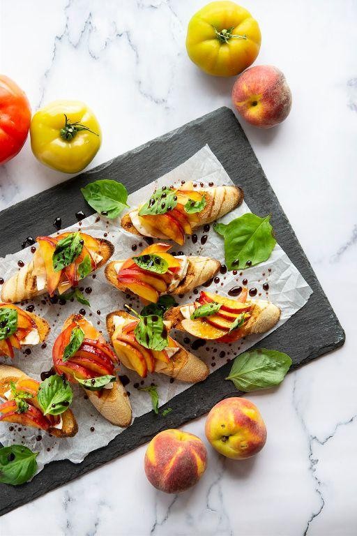 Peach and Mozzarella Bruschetta