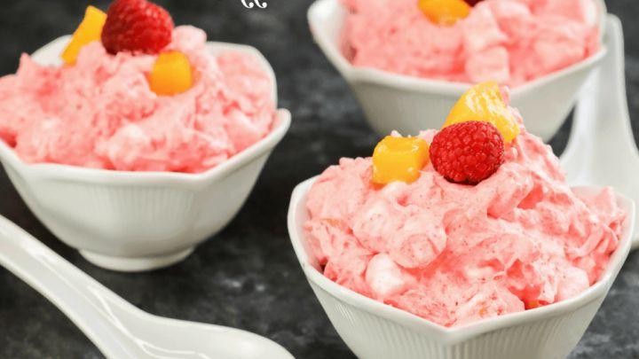 Peach and Raspberry Jello Fluff