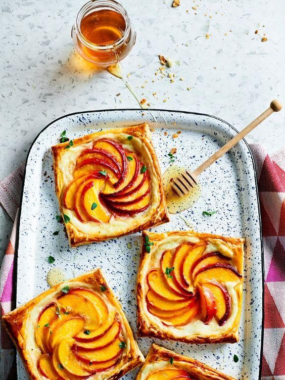 Peach and Thyme Tartlets with Whipped Cream
