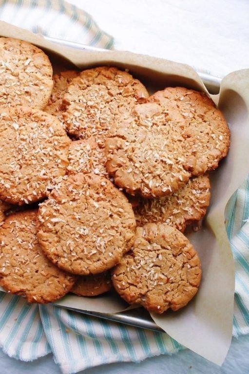 Peanut Butter Oatmeal Cookies with Toasted Coconut