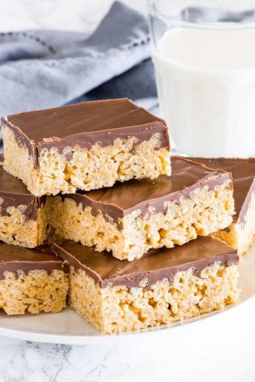 Peanut Butter and Chocolate Rice Krispie Treats