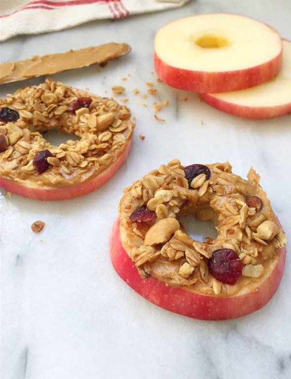 Peanut Butter and Dehydrated Apple Bites