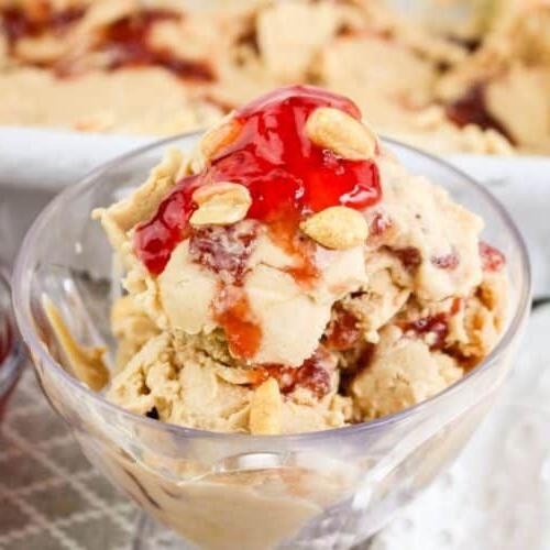 Peanut Butter and Jelly Ice Cream Balls