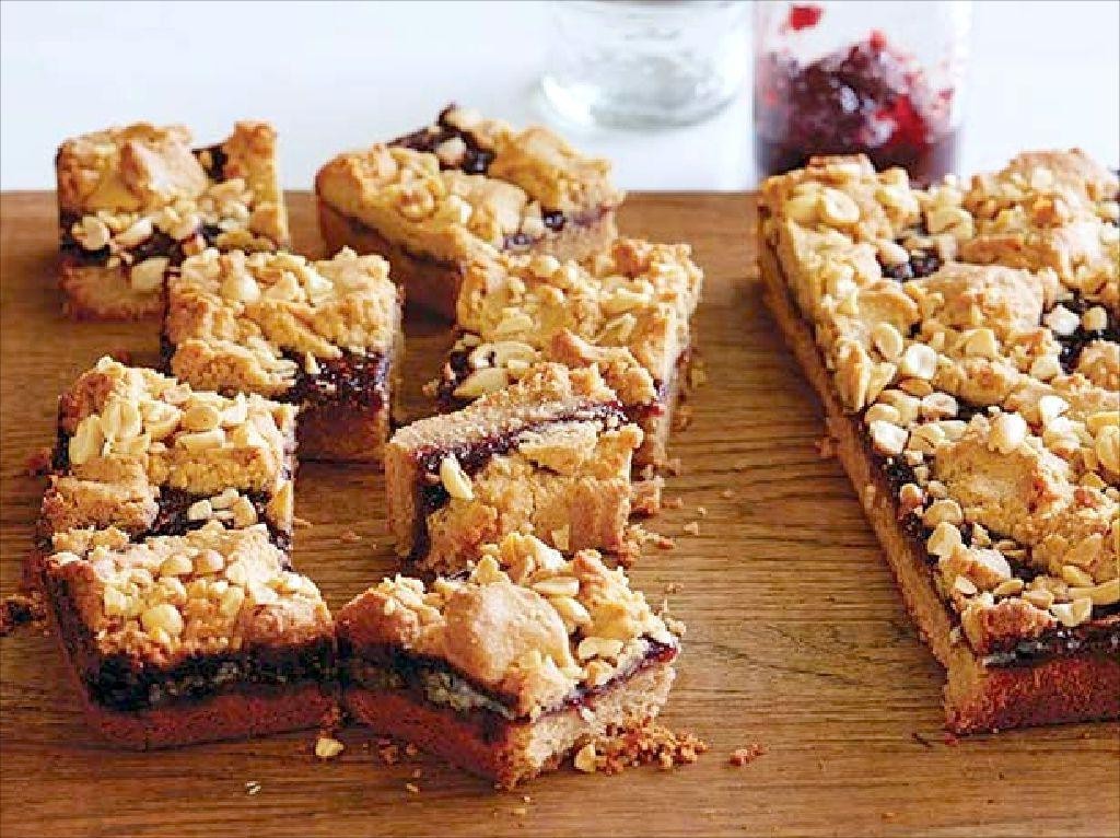Peanut Butter and Jelly Sheet Bars