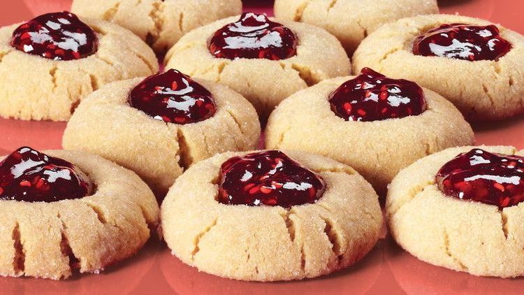 Peanut Butter and Jelly Thumbprint Cookies
