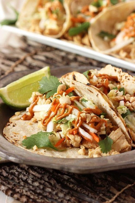 Peanut Butter and Lime Chicken Tacos