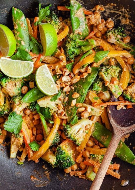 Peanut Sauce Stir-Fried Vegetables