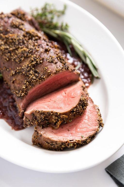 Peppercorn Crusted Beef Filet Tips