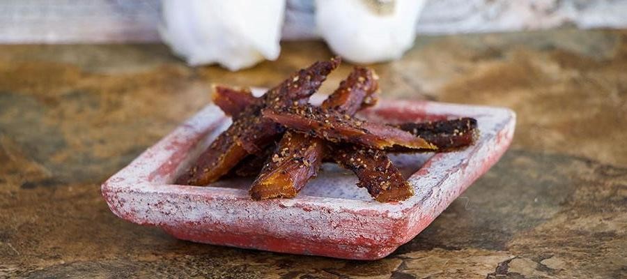 Peppered Garlic Salmon Jerky