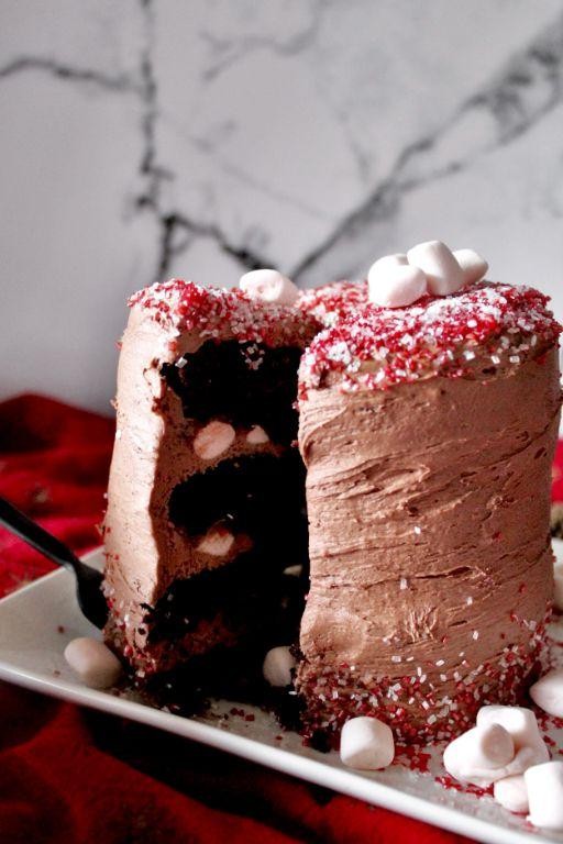 Peppermint Hot Chocolate Cake