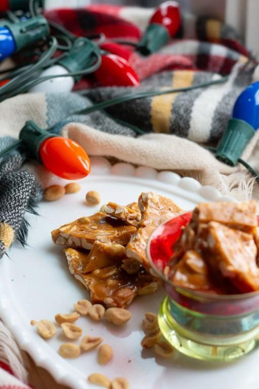 Peppermint Peanut Brittle for a Festive Twist