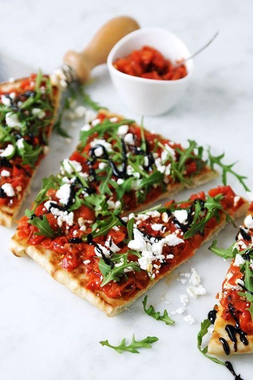 Pepperoncini and Feta Flatbread