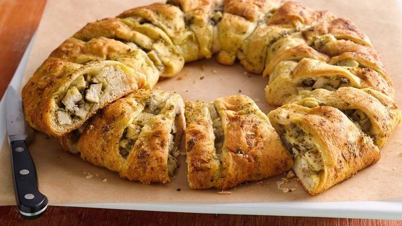 Pesto Chicken Crescent Rolls