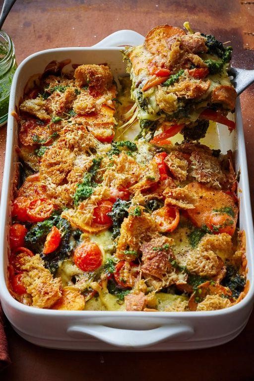 Pesto Infused Mixed Vegetable Bake