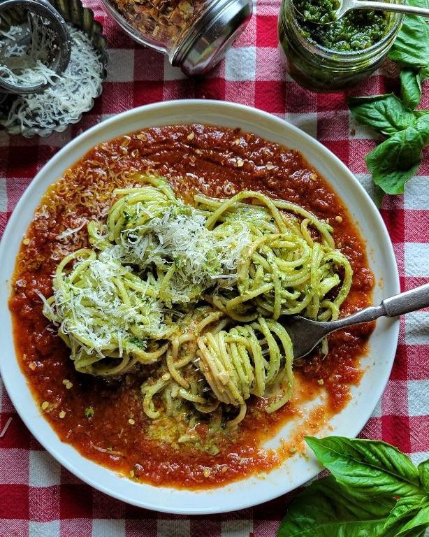 Pesto Infused Tomato Sauce
