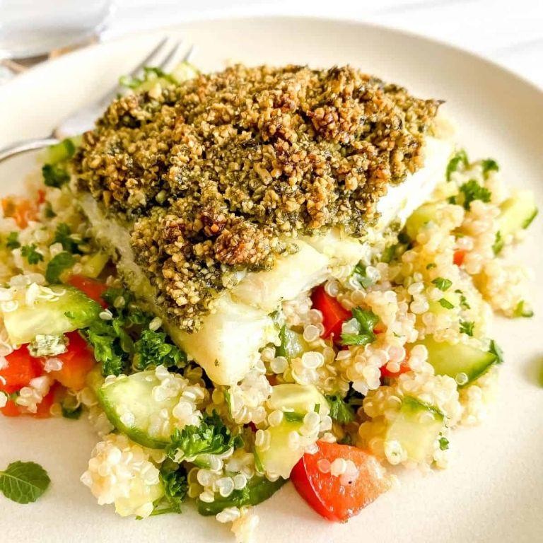 Pesto Parmesan Baked Cod