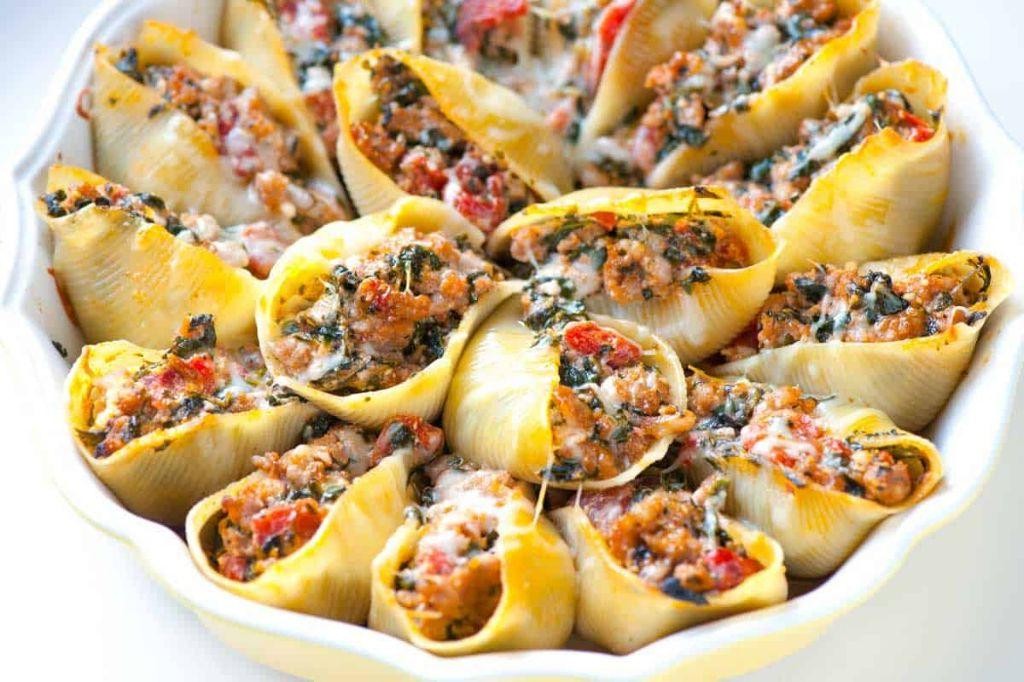 Pesto and Sausage Stuffed Shells