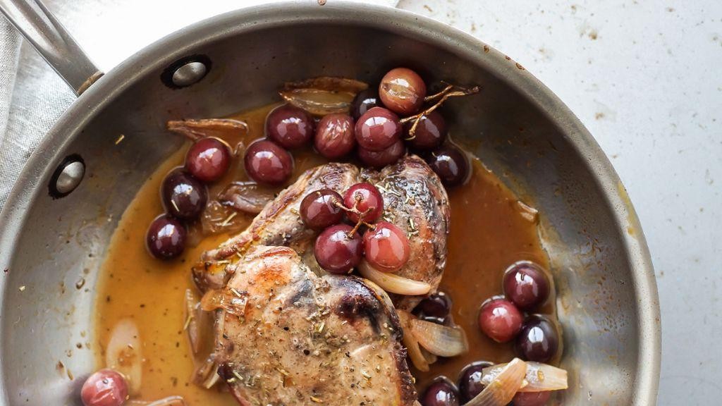 Pheasant in Red Wine and Shallot Reduction