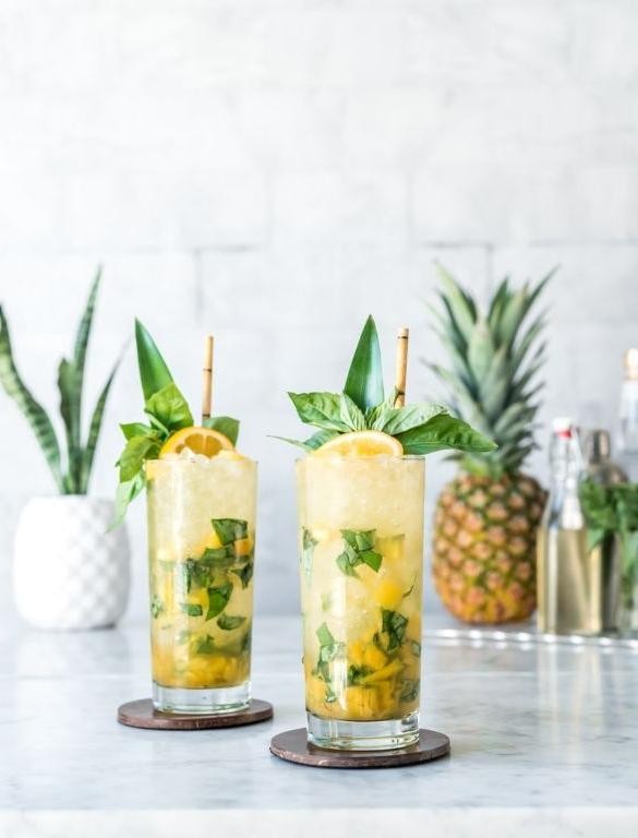 Pineapple Basil Vodka Martini