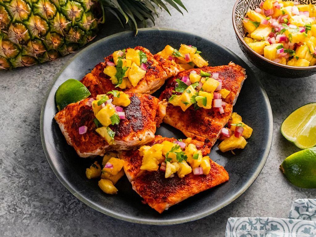 Pineapple Glazed Grilled Snapper Fillet